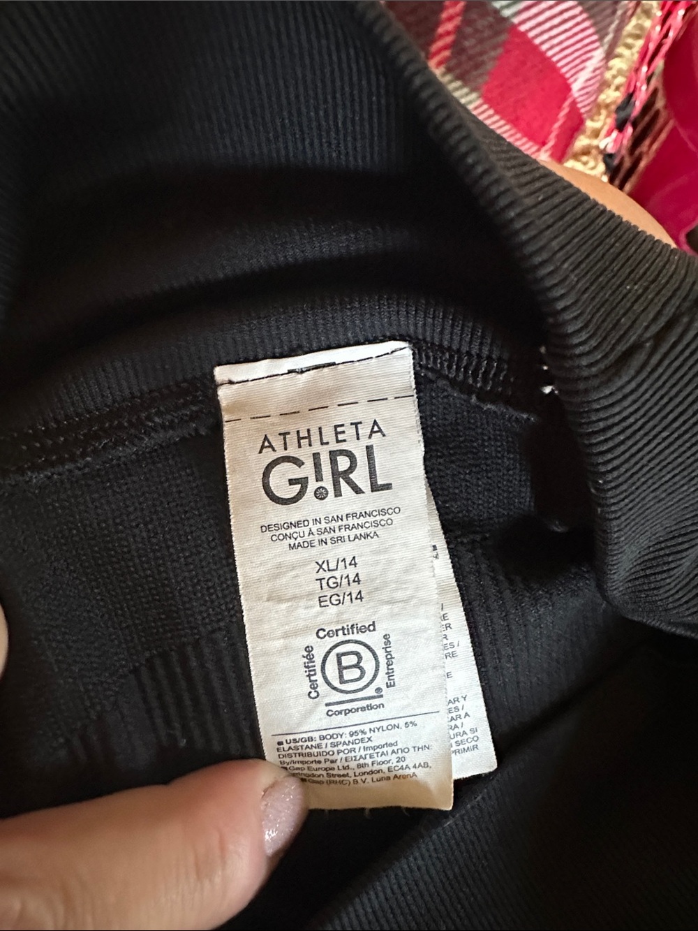 Athleta Black Kids Ribbed High-Waist Leggings - Picture 2 of 2